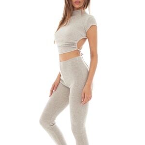 Are You Am I Saia Open Back Tee Oatmeal Size: XS